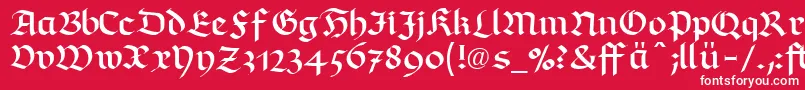 RichmondfrakturLtDfr Font – White Fonts on Red Background