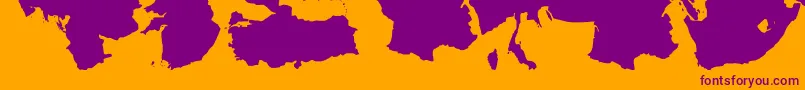 Geobats Font – Purple Fonts on Orange Background