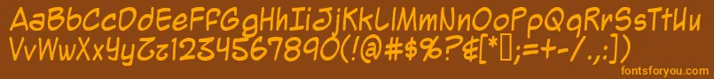 MightyZeo2.0-Schriftart – Orangefarbene Schriften auf braunem Hintergrund