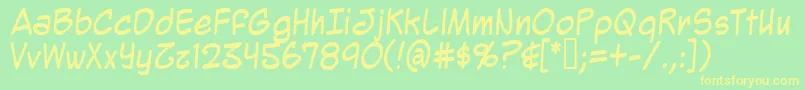 MightyZeo2.0 Font – Yellow Fonts on Green Background
