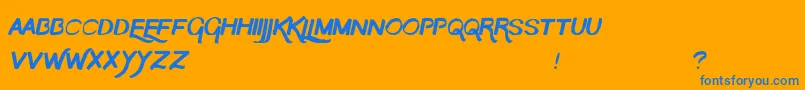 TheMoon Font – Blue Fonts on Orange Background