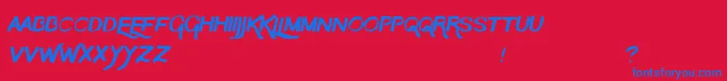 TheMoon Font – Blue Fonts on Red Background