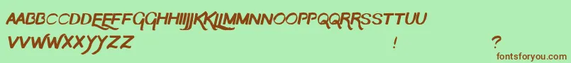 TheMoon Font – Brown Fonts on Green Background