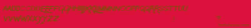 TheMoon Font – Brown Fonts on Red Background