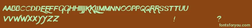 TheMoon Font – Green Fonts on Brown Background