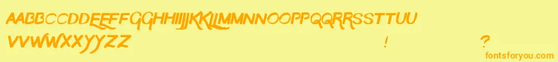 TheMoon Font – Orange Fonts on Yellow Background