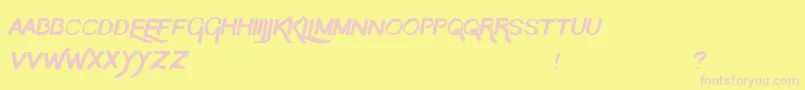 TheMoon Font – Pink Fonts on Yellow Background