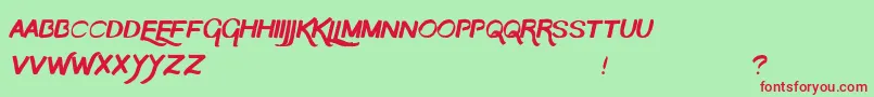 TheMoon Font – Red Fonts on Green Background