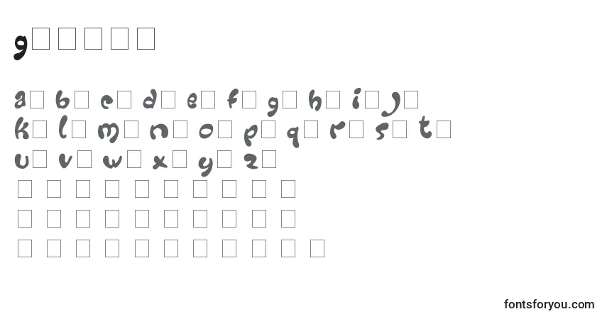 Czcionka Groovy – alfabet, cyfry, specjalne znaki