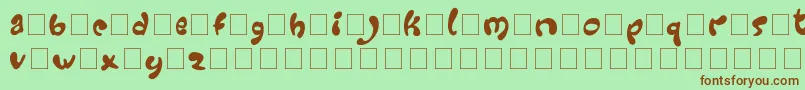 Groovy Font – Brown Fonts on Green Background