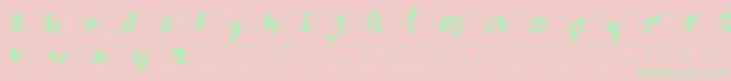 Groovy Font – Green Fonts on Pink Background