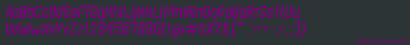Fonte NexusFpsItalic – fontes roxas em um fundo preto