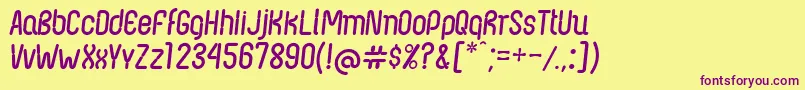 NexusFpsItalic Font – Purple Fonts on Yellow Background