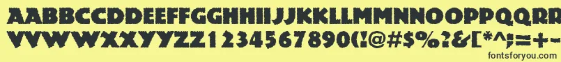 フォントRockstone – 黒い文字の黄色い背景