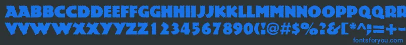 フォントRockstone – 黒い背景に青い文字