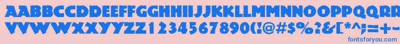 Rockstone Font – Blue Fonts on Pink Background