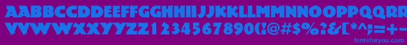 フォントRockstone – 紫色の背景に青い文字
