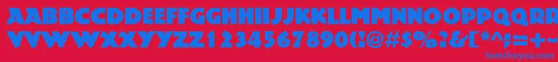 フォントRockstone – 赤い背景に青い文字