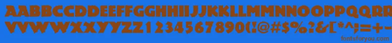 Rockstone Font – Brown Fonts on Blue Background