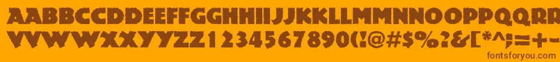フォントRockstone – オレンジの背景に茶色のフォント