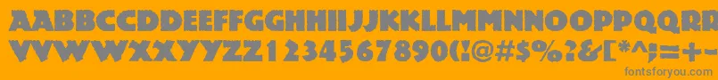 Rockstone-fontti – harmaat kirjasimet oranssilla taustalla