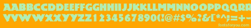 Rockstone Font – Green Fonts on Orange Background