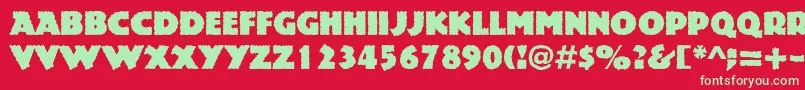 フォントRockstone – 赤い背景に緑の文字