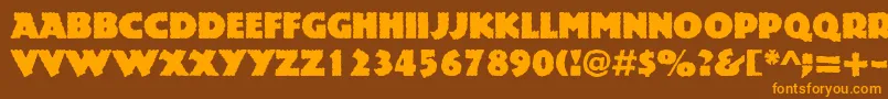 Rockstone Font – Orange Fonts on Brown Background
