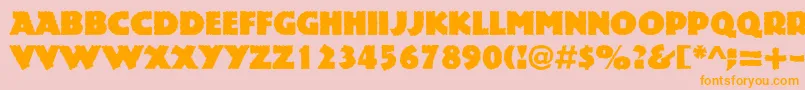 Rockstone-Schriftart – Orangefarbene Schriften auf rosa Hintergrund