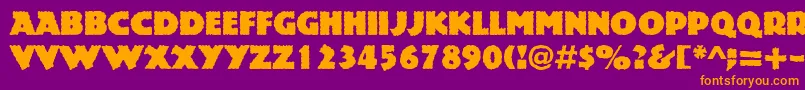 フォントRockstone – 紫色の背景にオレンジのフォント
