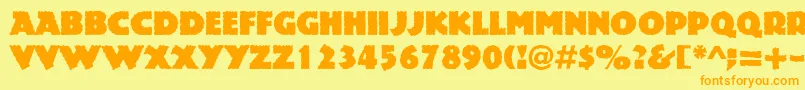 Rockstone-fontti – oranssit fontit keltaisella taustalla