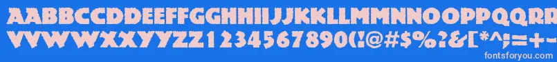 フォントRockstone – ピンクの文字、青い背景