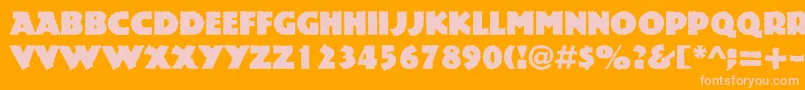 フォントRockstone – オレンジの背景にピンクのフォント