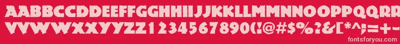 Rockstone-fontti – vaaleanpunaiset fontit punaisella taustalla