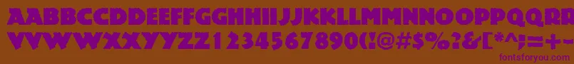 フォントRockstone – 紫色のフォント、茶色の背景