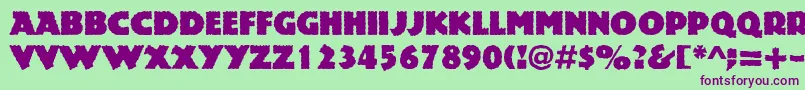 フォントRockstone – 緑の背景に紫のフォント