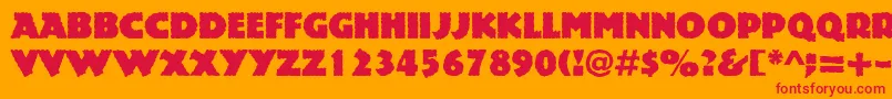 フォントRockstone – オレンジの背景に赤い文字