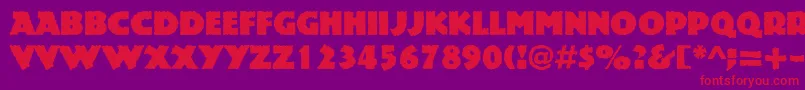 Rockstone-fontti – punaiset fontit violetilla taustalla