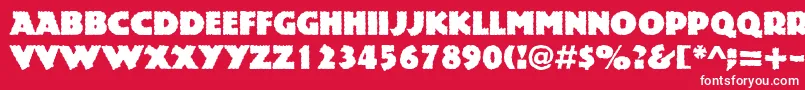 Rockstone-fontti – valkoiset fontit punaisella taustalla
