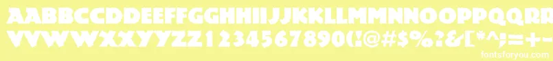 フォントRockstone – 黄色い背景に白い文字