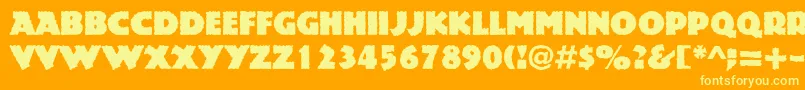 Rockstone Font – Yellow Fonts on Orange Background
