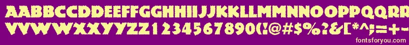 Rockstone-fontti – keltaiset fontit violetilla taustalla