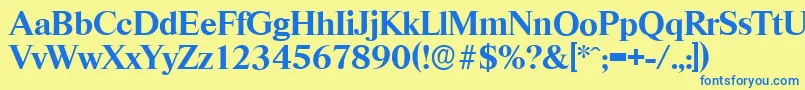 RiccioneserialBold Font – Blue Fonts on Yellow Background