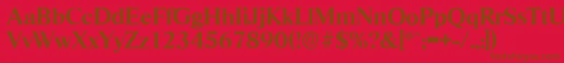 RiccioneserialBold-fontti – ruskeat fontit punaisella taustalla
