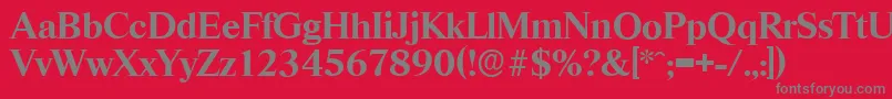 フォントRiccioneserialBold – 赤い背景に灰色の文字