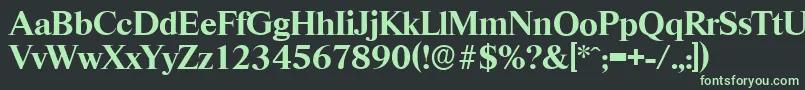 フォントRiccioneserialBold – 黒い背景に緑の文字