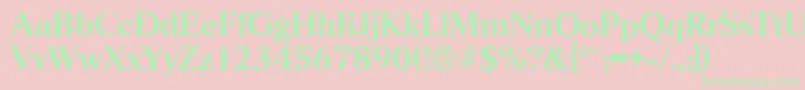 RiccioneserialBold-Schriftart – Grüne Schriften auf rosa Hintergrund