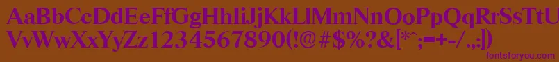 RiccioneserialBold Font – Purple Fonts on Brown Background