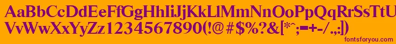 Fonte RiccioneserialBold – fontes roxas em um fundo laranja
