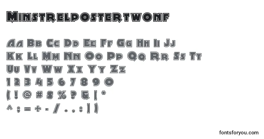Minstrelpostertwonf-fontti – aakkoset, numerot, erikoismerkit